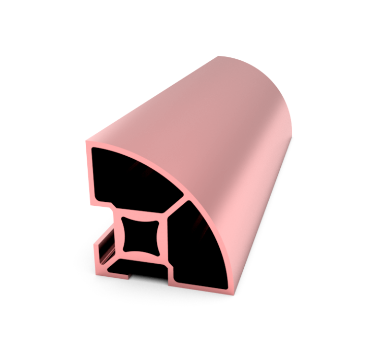 Custom curved aluminum office furniture fastener profile