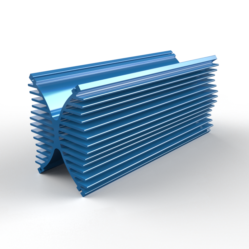 Custom Extruded Aluminum Heat Sink &ndash; Model 5