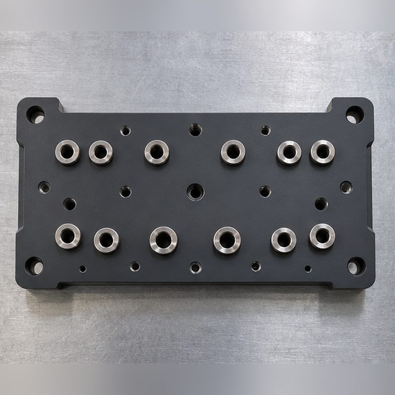 Bushing pattern of the aluminum drill jig fixture plate