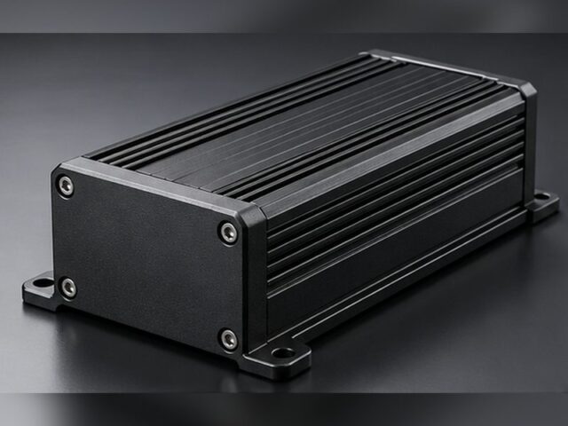 Sealed anodized aluminum control module enclosure with mounting flanges