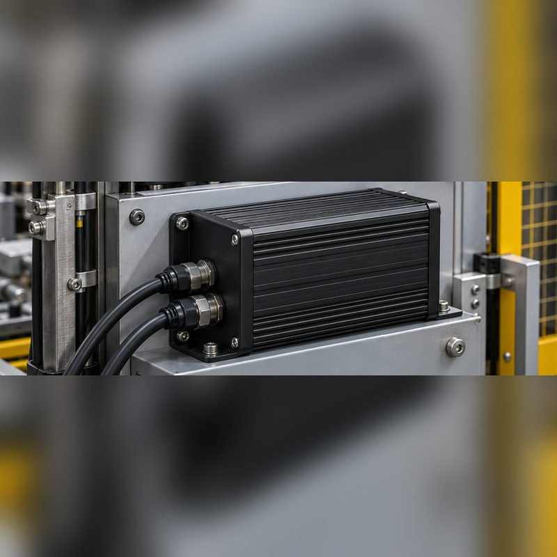 Sealed aluminum control module enclosure installed in a control cabinet