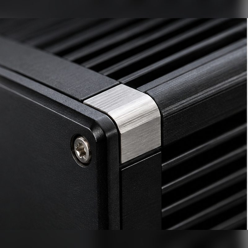 Extruded fin detail and machined sealing face on the aluminum housing