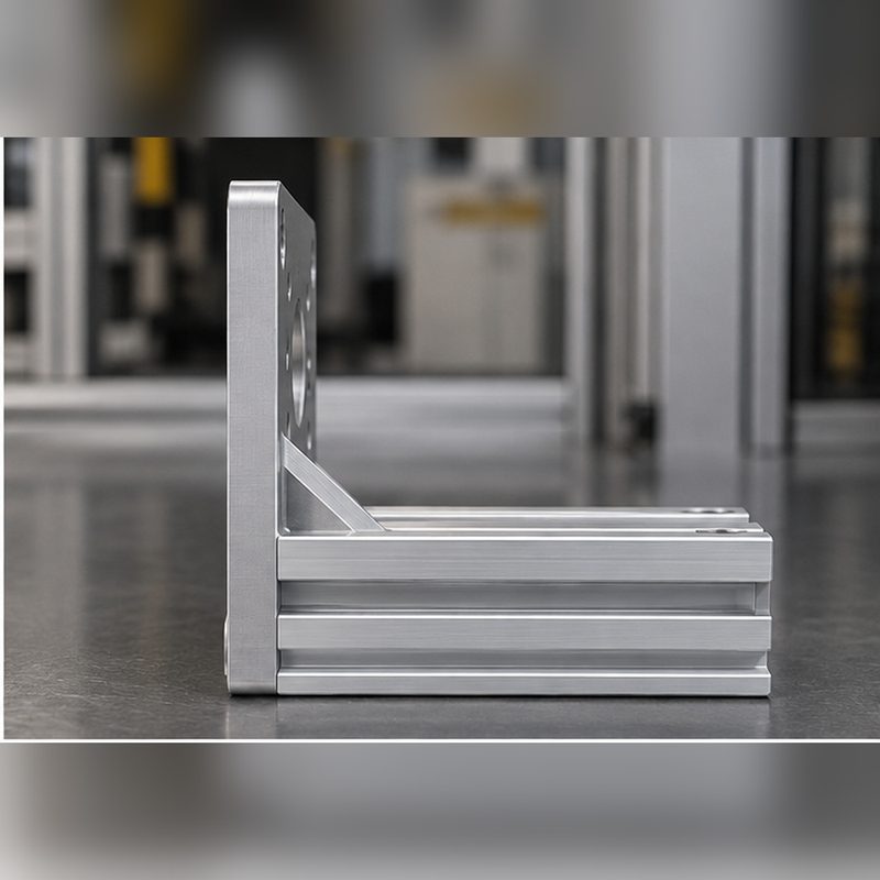 Side view of the aluminum motor mounting bracket and base
