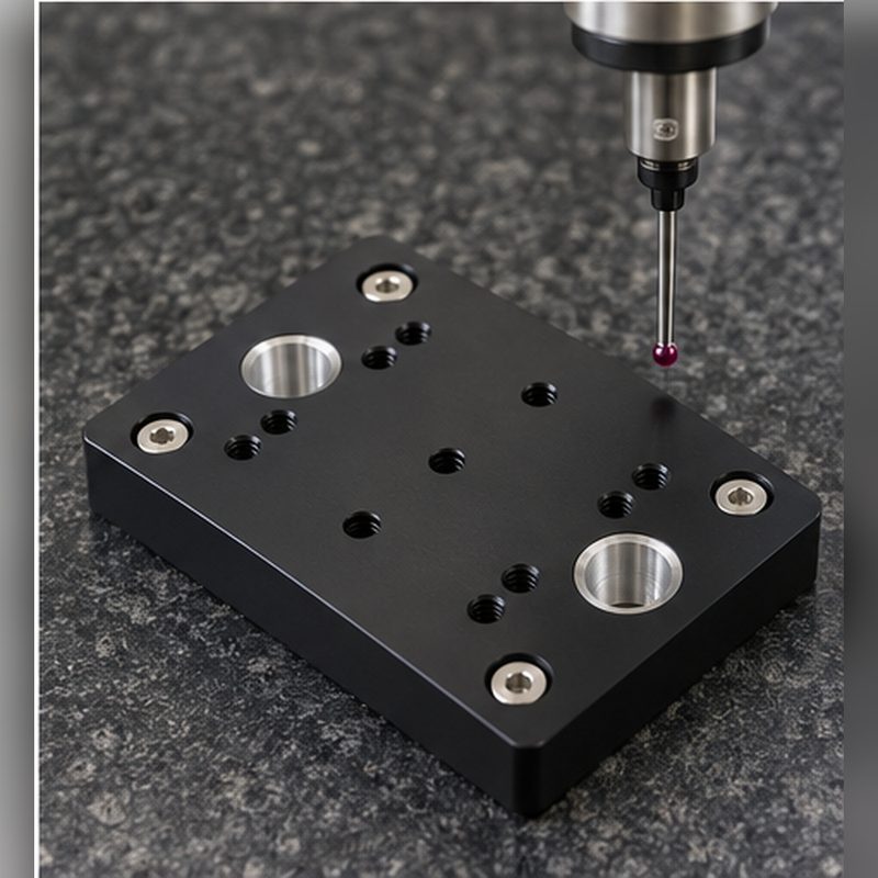 Drilling a precision hole in the aluminum gripper baseplate