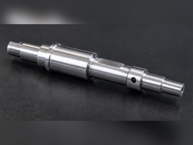 Stepped 7075 aluminum turned shaft with multiple machined diameters