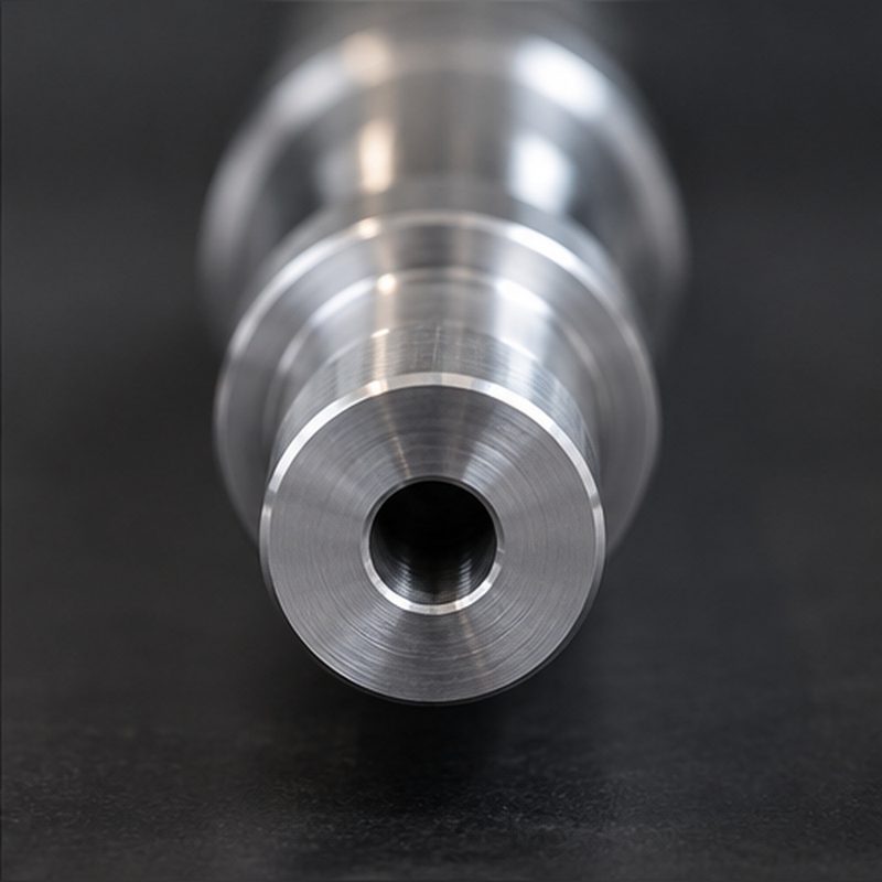 Turned shaft end showing the counterbore and concentric diameters